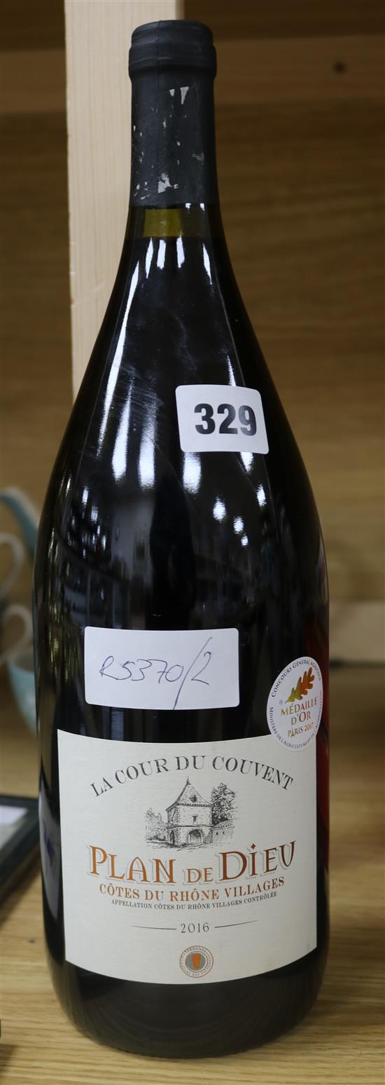 A magnum of La Cour du Couvent red wine